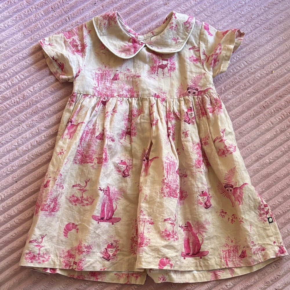 Adorable Pink and Cream Dress